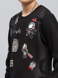 Monte Carlo Boys Printed Cotton Casual Pullover Sweatshirt