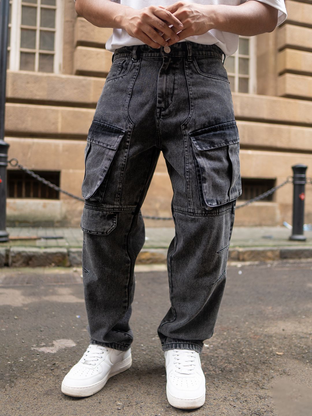 Powerlook Men Loose Fit Cargos Jeans