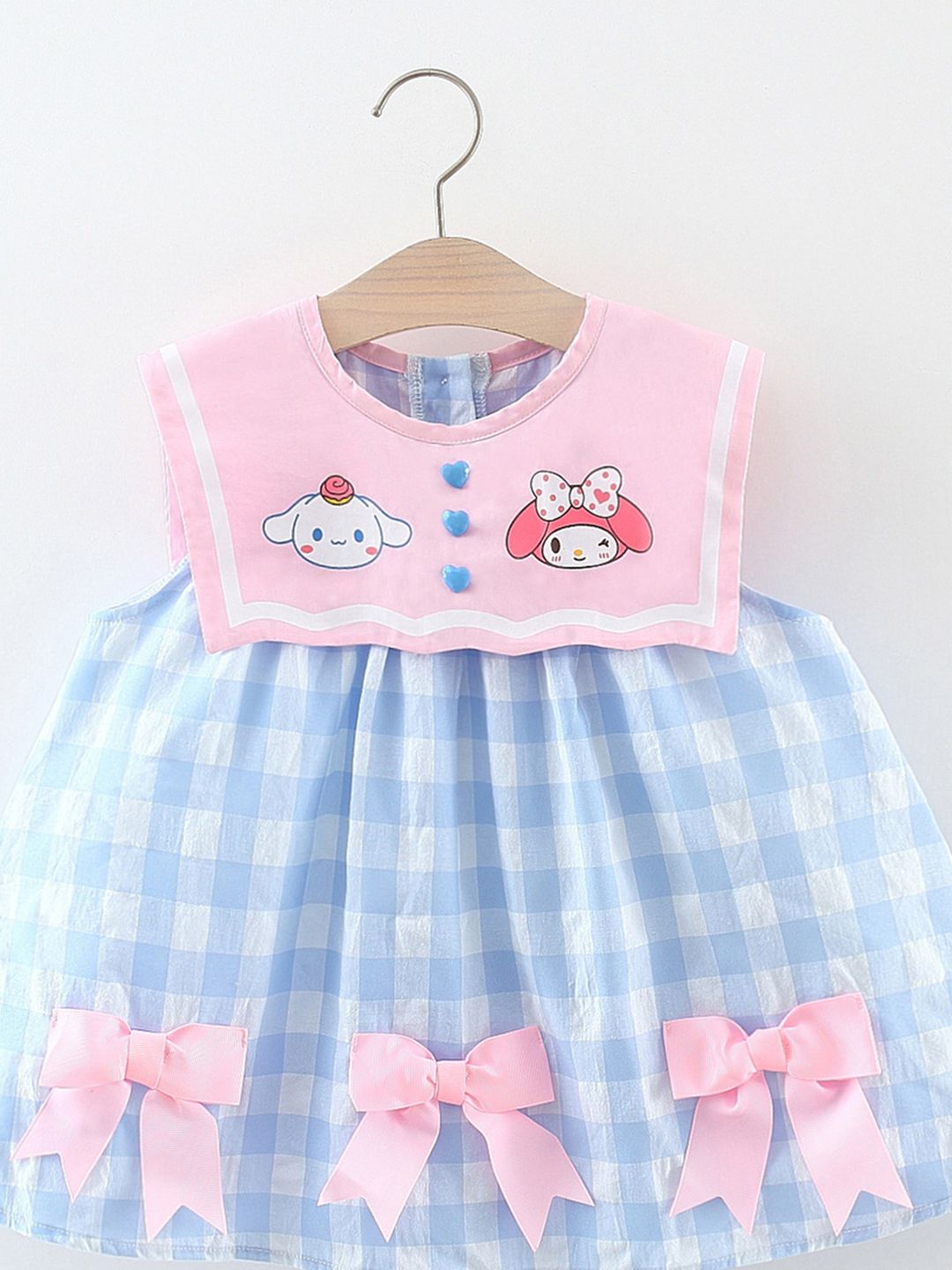 YK Checked Fit & Flare Dress