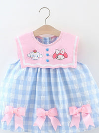 YK Checked Fit & Flare Dress