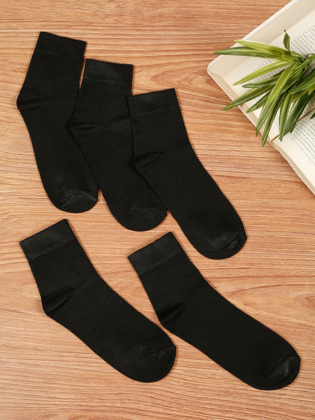 Teakwood Leathers Men Pack Of 5 Pure Cotton Above Ankle Length Socks