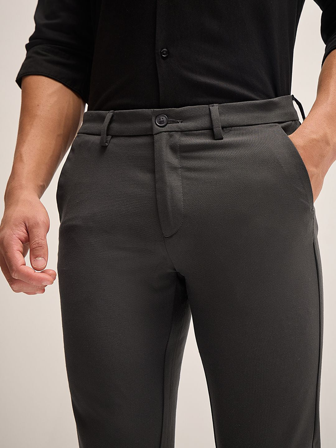 THE BEAR HOUSE Men Slim Fit Chinos Trousers