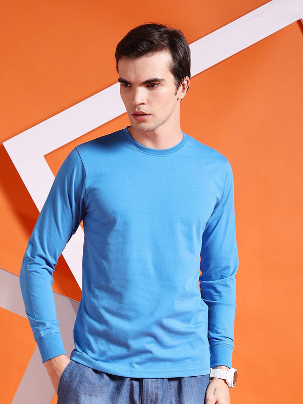 The Indian Garage Co Blue Round Neck Casual T-shirt