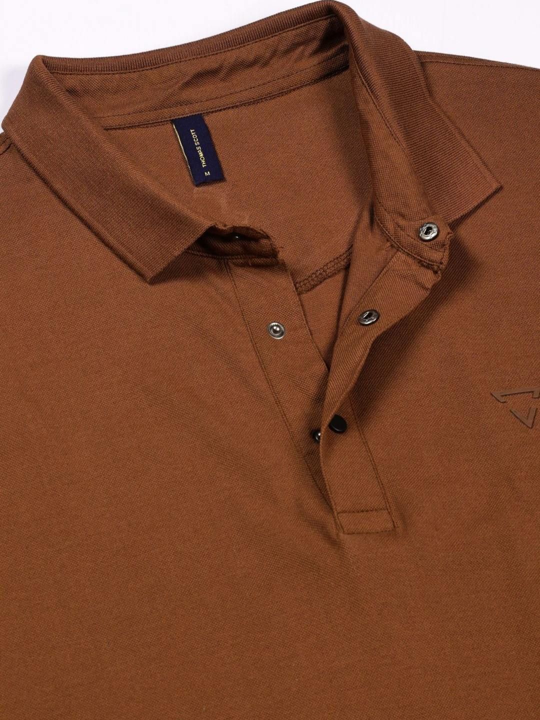 Thomas Scott Men Solid Polo Collar Pure Cotton T-shirt