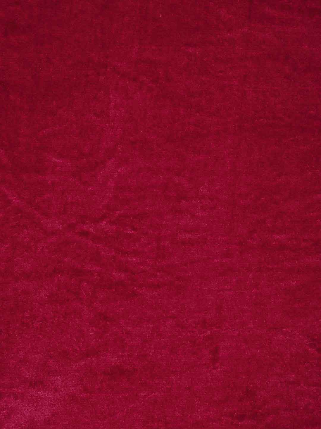 KLOTTHE Red Solid Fitted 300 TC Woolen Double King Bedsheet With 2 Pillow Cover
