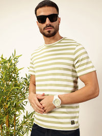 Thomas Scott Men Anti Odour Striped Round Neck T-shirt
