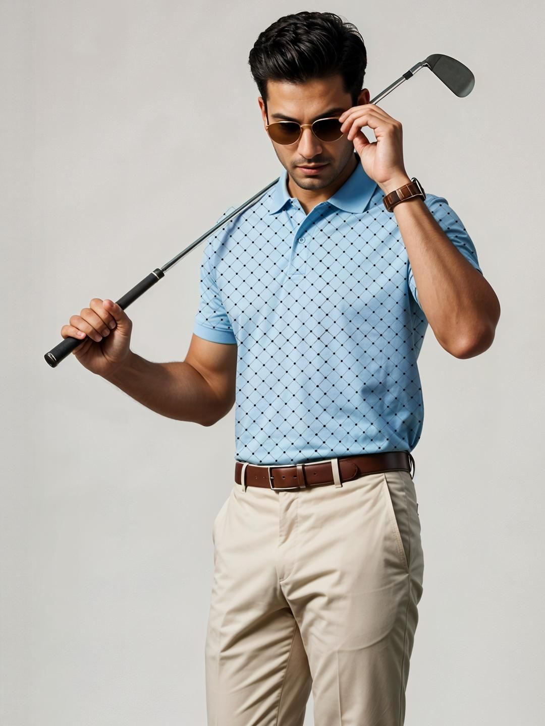 ADRO Men Blue Cotton Tshirts