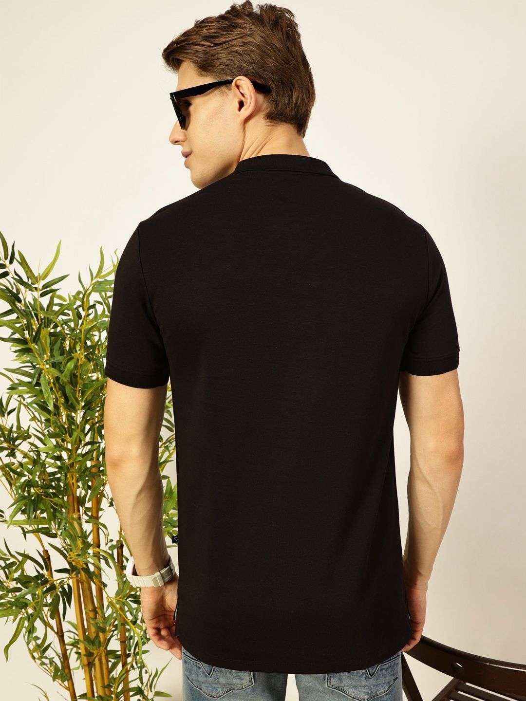 Thomas Scott Men Striped Polo Collar Cotton T-shirt