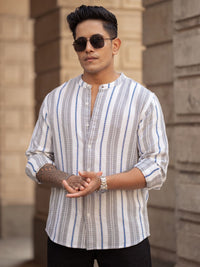 Powerlook Men Opaque Striped Casual Shirt