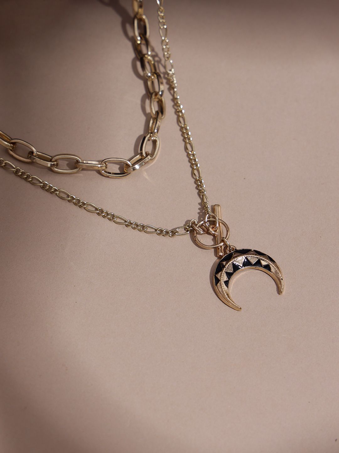 DressBerry Gold-Plated Layered Statement Necklace With Chain