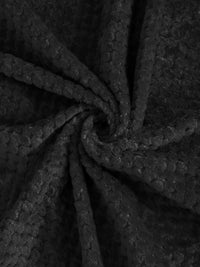 KLOTTHE Black Abstract 300TC Woollen Single Bedsheet & 1 Pillow Cover
