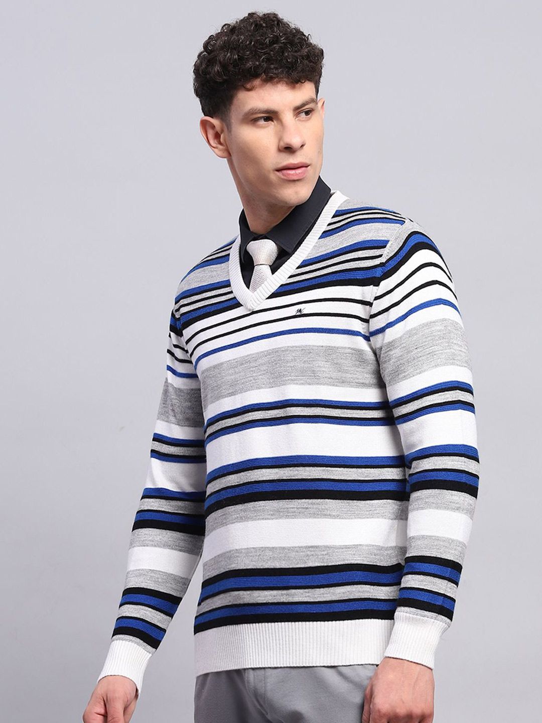 Monte Carlo Men Striped Woolen Pullover