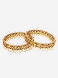 PANASH Set Of 2 24 CT Gold Plated Handcrafted Antique Bangles