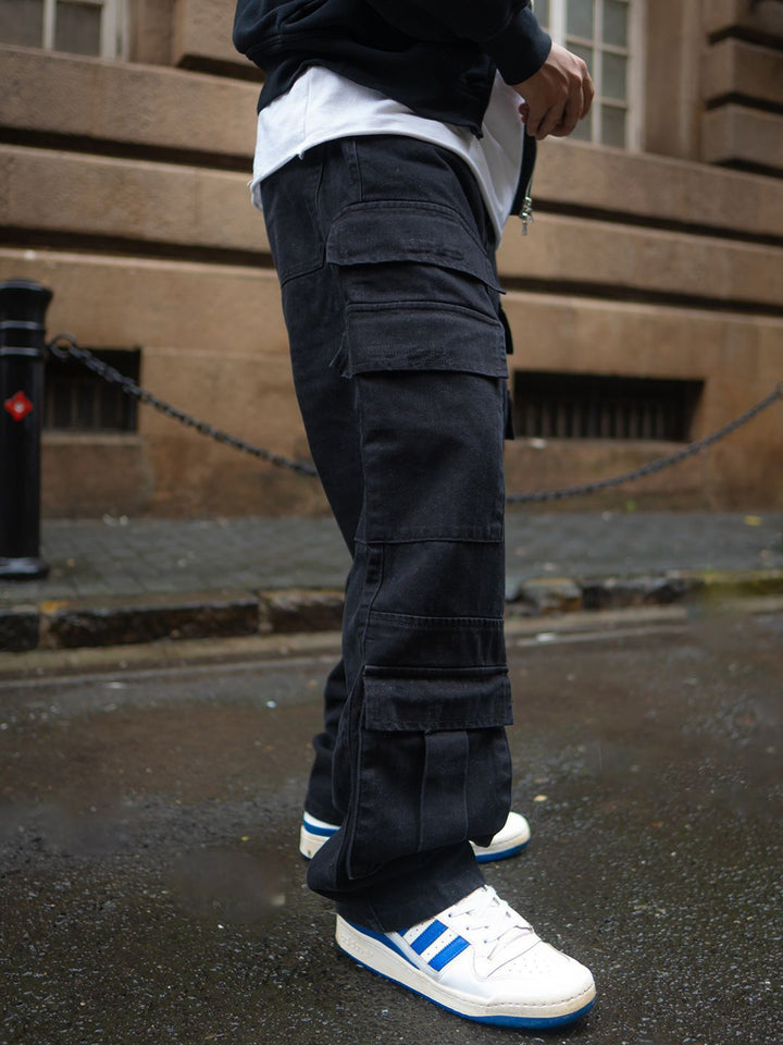 Powerlook Men Baggy Fit Denim Cargos