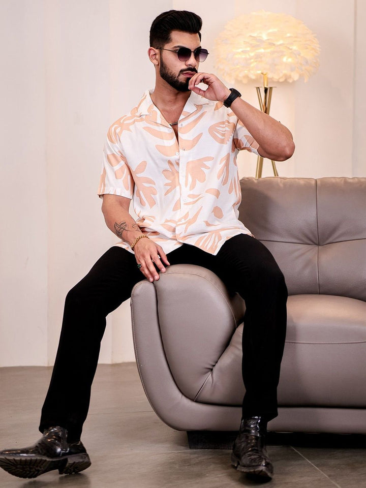 Eszett  Floral Printed Spread Collar Shirt