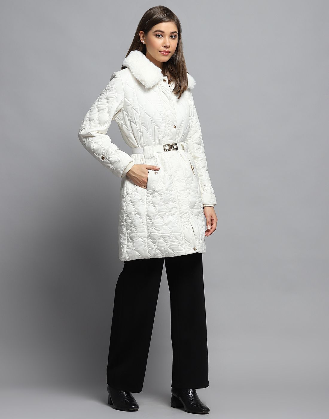 Monte Carlo Women Spread Collar Solid Casual Lightweight Parka Jacket
