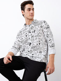SPYKAR Men Spread Collar Graphic Printed Cotton Casual Shirt