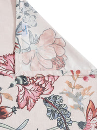 KLOTTHE Pink Floral Cotton 300 TC King Cadar Halus dengan 2 Sarung Bantal-98 x 89 inci