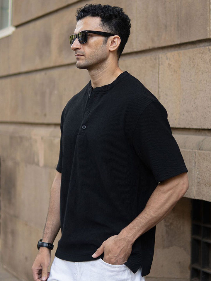 Powerlook Men Drop-Shoulder Sleeves T-shirt