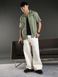 Eszett Limited Edition Embroidered Cutaway Collar Oversized Cotton Casual Shirt