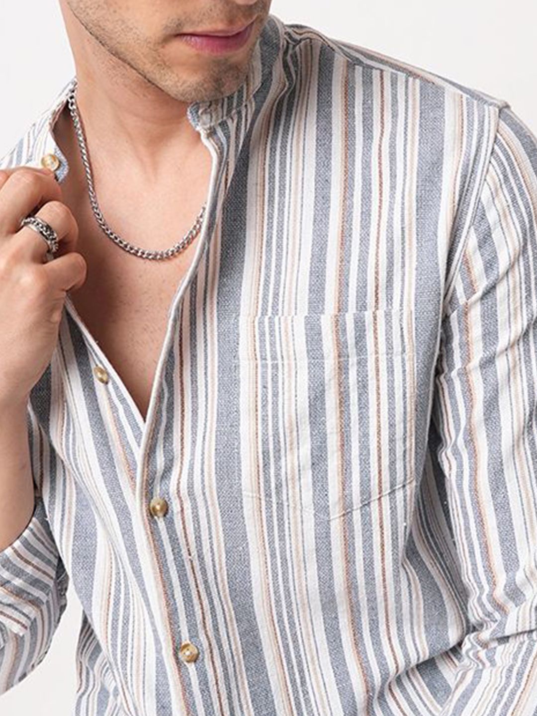 VASTRADO Men Classic Slim Fit Striped Casual Shirt