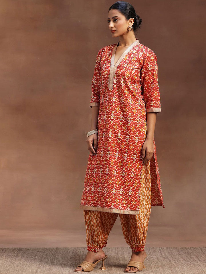 Libas Ethnic Motifs Printed Pure Cotton Straight Kurta with Salwar & Dupatta