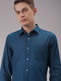 The Indian Garage Co. X Luxe Men Cutaway Collar Solid Slim Fit Formal Shirt