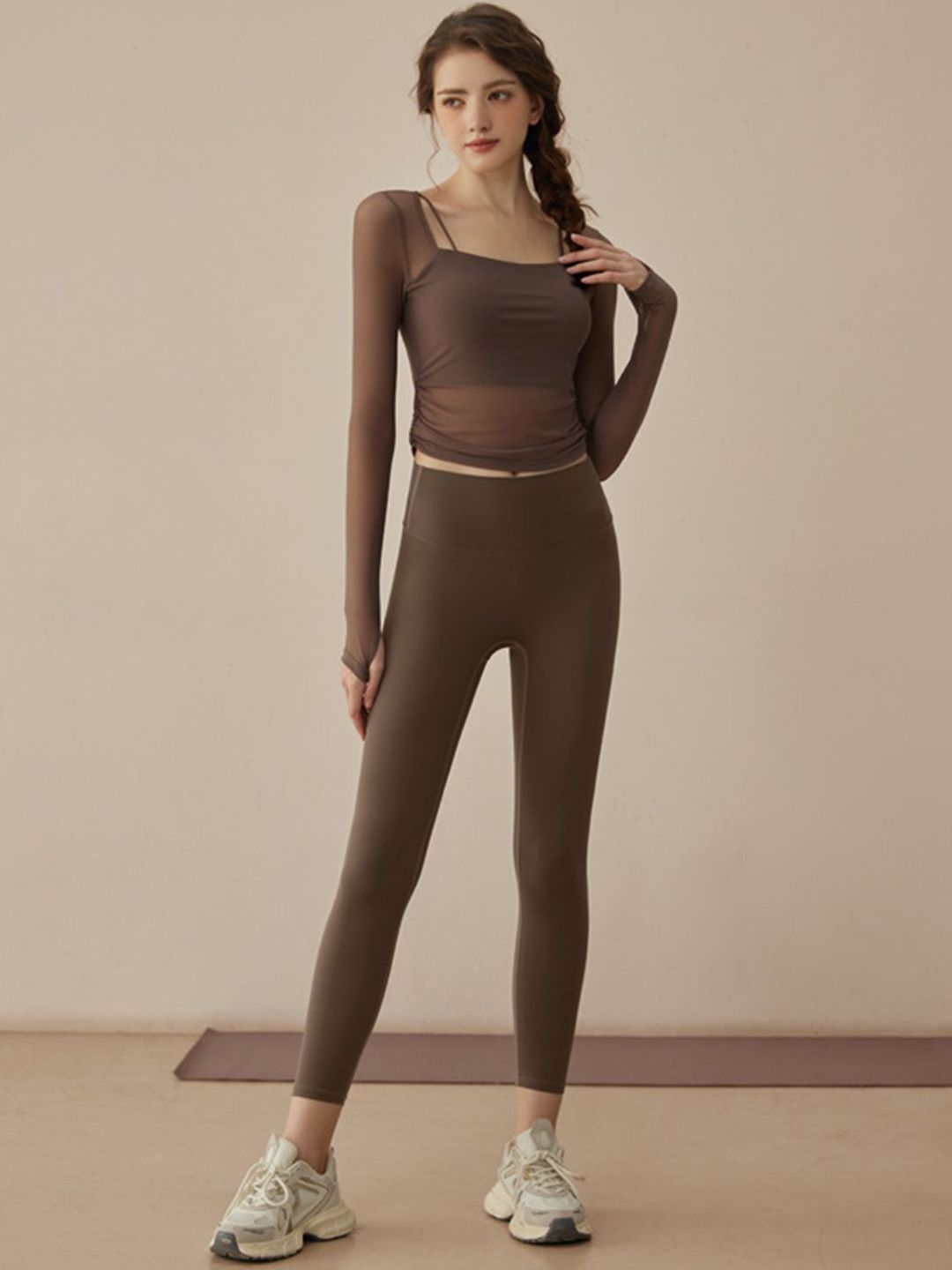 HRX by Hrithik Roshan Solid Top & Tights Co-Ord Set