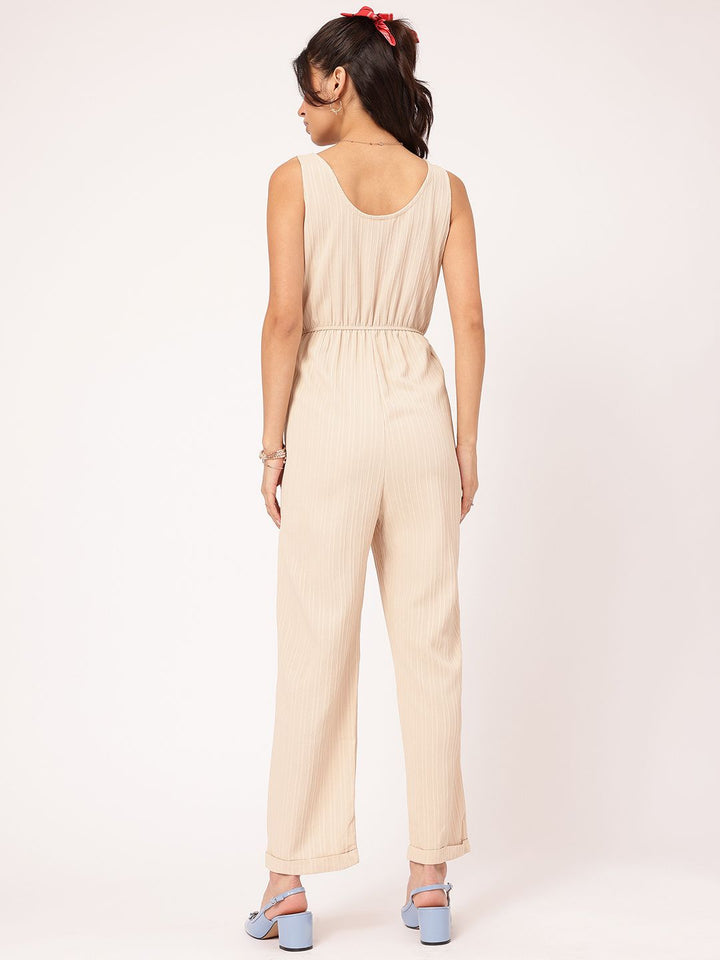 DressBerry Dreamy Delicate Textured Sleeveless Jumpsuit