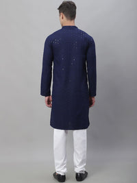 SOJANYA Geometric Sequines Embroidered Regular Pure Cotton Kurta With Pyjamas