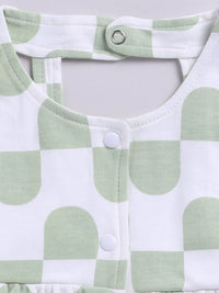 Moms Love Infant Girls Pure Cotton Printed Fit & Flare Dress with Applique Detail