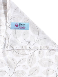 Myntra Elegant Homes White & Grey Floral 400 TC Bedsheet with 2 Pillow Covers