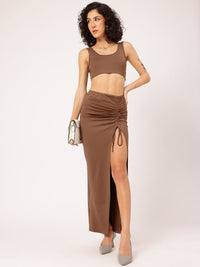 DressBerry Hot Girl Summer High Slit Ruched Co-Ords