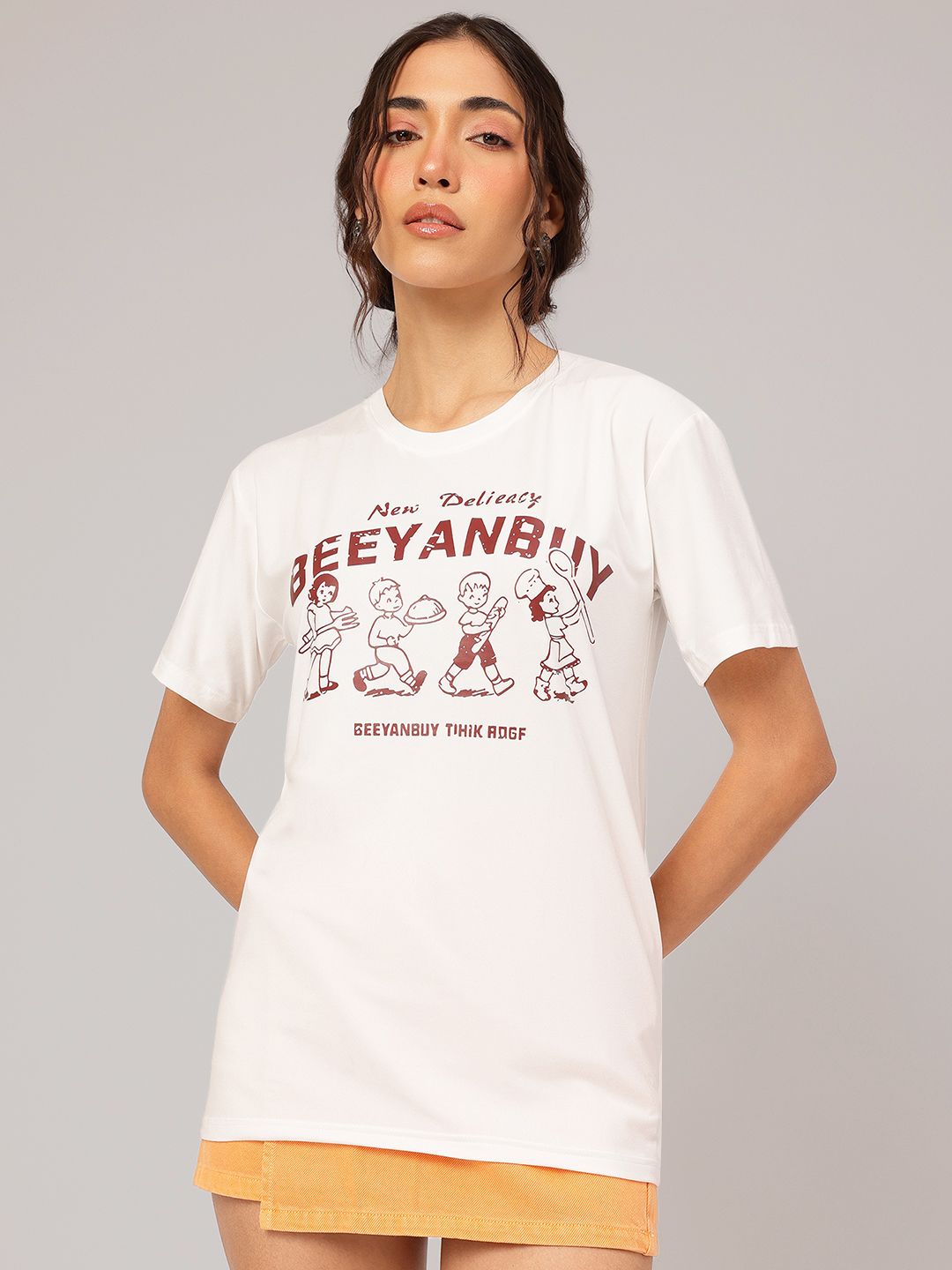 DressBerry Urban Comfort Quirky Cartoon Printed Tee