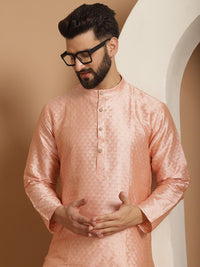 Anouk Men Pink Thread Work Kurta