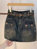 DressBerry Women Denim A-Line Above Knee Skirt