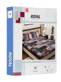 KLOTTHE Maroon & Pink Etnik Motif 300 TC Cadar King Double Dengan 2 Sarung Bantal