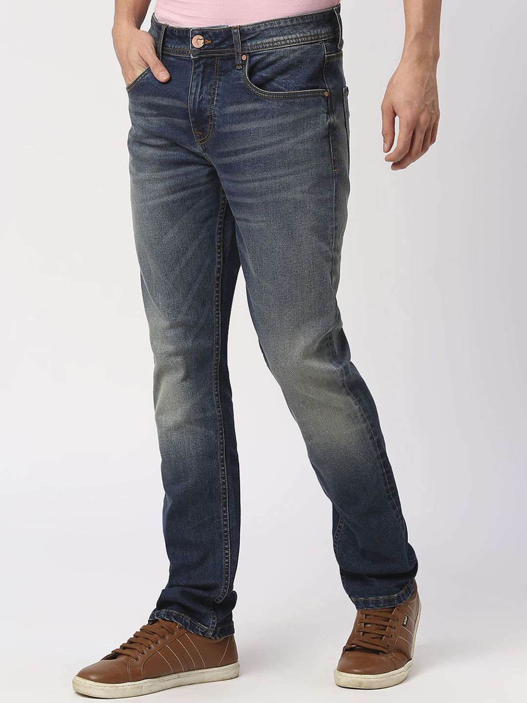 Being Human Men Slim Fit Clean Look Light Fade Jeans