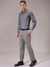The Indian Garage Co. X Luxe Men Spread Collar Micro Checked Slim Fit Formal Shirt
