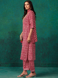 KALINI Ethnic Motifs Embroidered Regular Straight Kurta with Palazzos & Dupatta