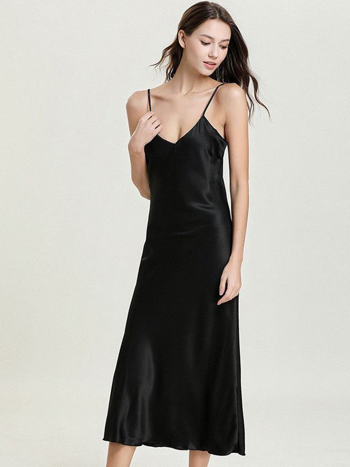 DressBerry Shoulder Straps Sleeveless Maxi Nightdress