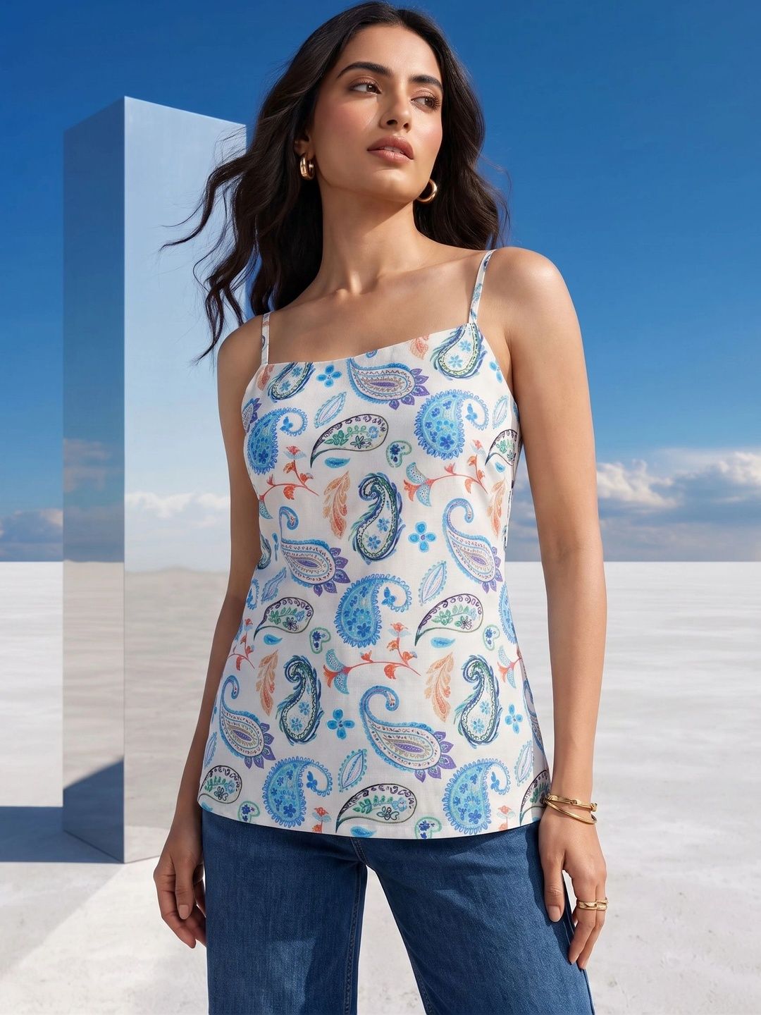 Mamicha Print Ethnic Top