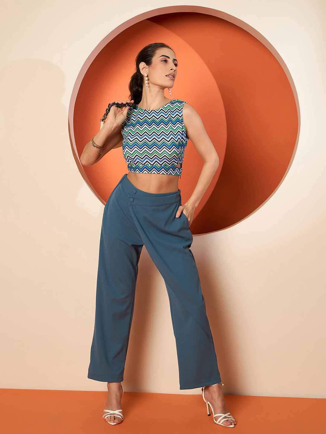 Antheaa Women Solid Smart Straight Fit stretchable Trousers