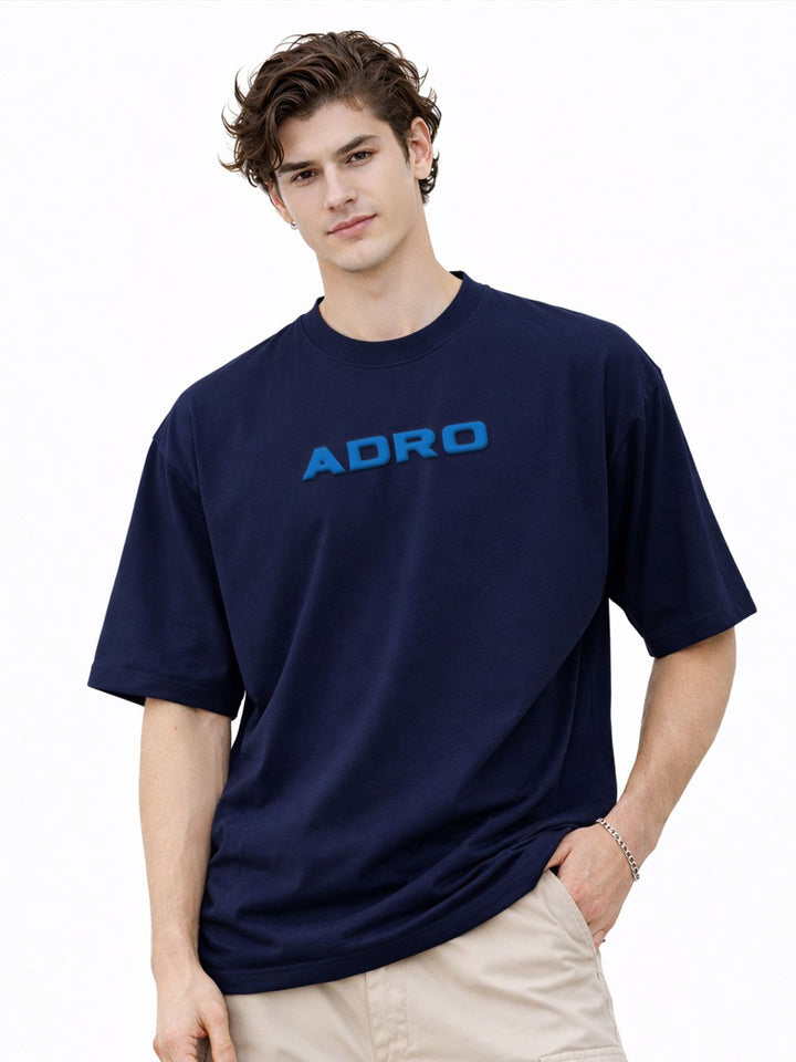 Baju-T Lengan Drop-Bahu Bercetak ADRO Lelaki
