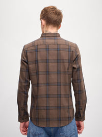 THE BEAR HOUSE Men Button-Down Collar Checked Cotton Slim Fit Casual Shirt