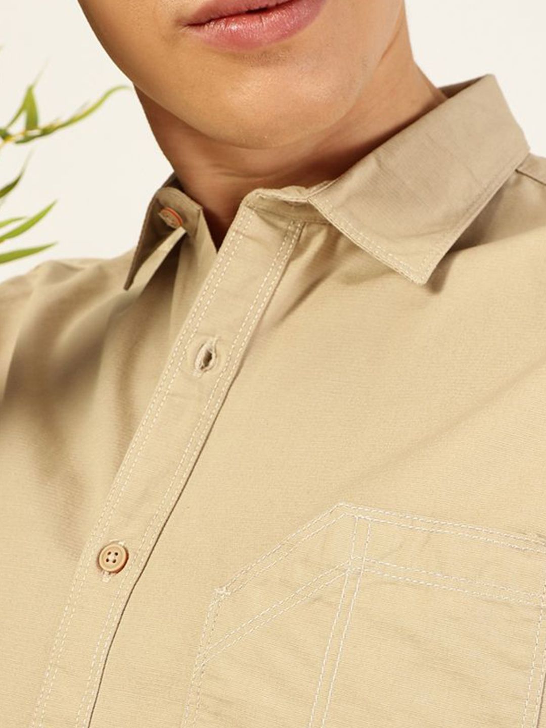 Thomas Scott Men Premium Cutaway Collar Solid Pure Cotton Slim Fit Casual Shirt