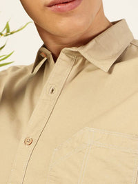 Thomas Scott Men Premium Cutaway Collar Solid Pure Cotton Slim Fit Casual Shirt