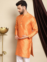 Anouk Woven Design Jacquard Silk Cotton Kurta Lurus