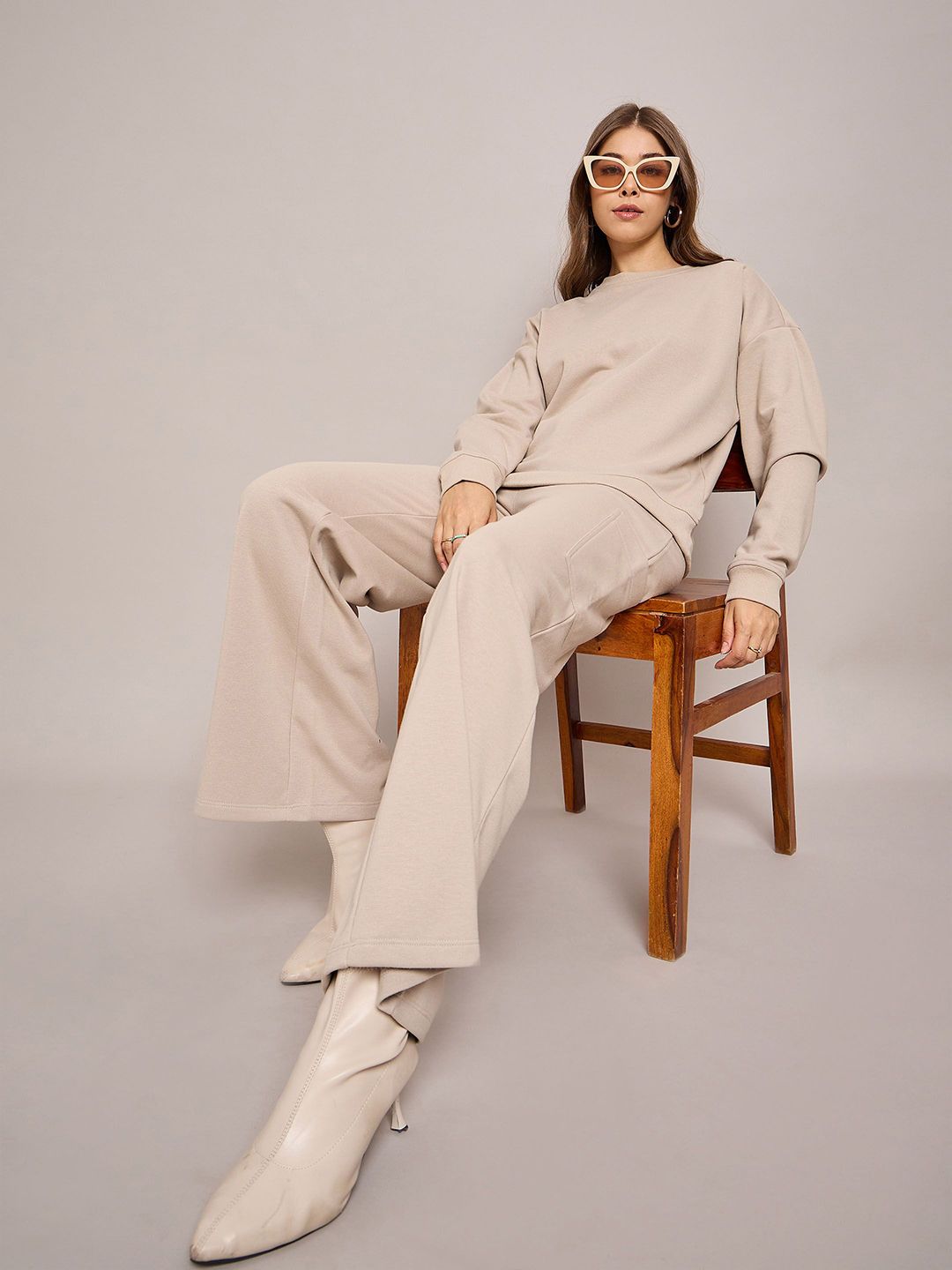 SASSAFRAS BASICS Women Round Neck Oversized Sweatshirt