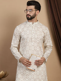 Anouk Geometric Printed Kurta Kapas Tulen Lurus